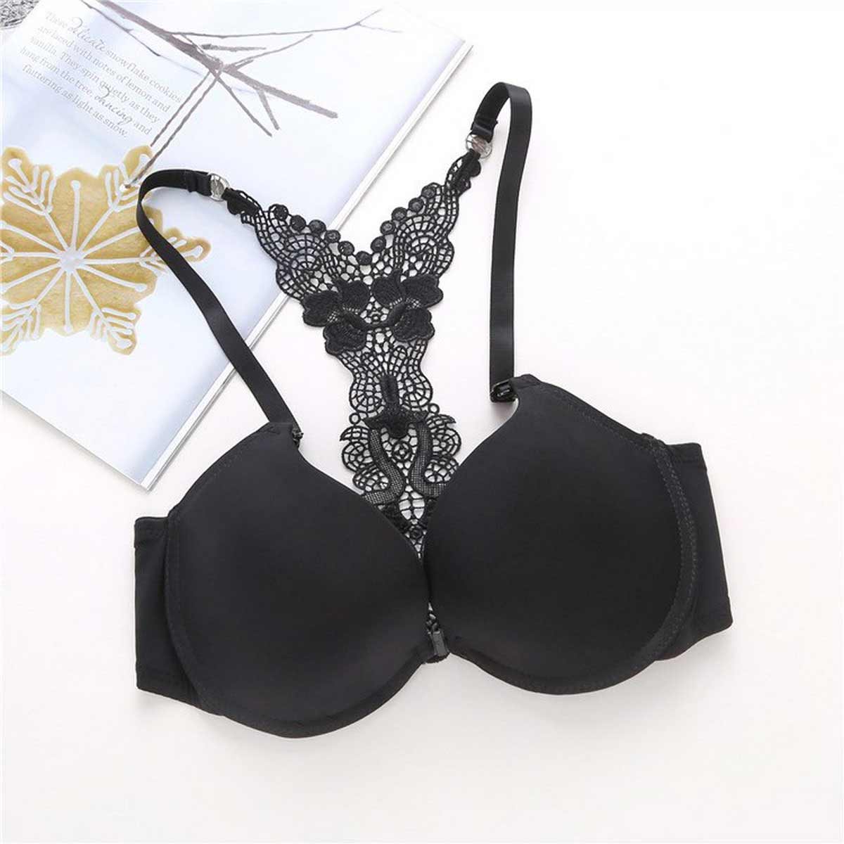 New Style Front Open Push Up Padded Front Open Button Bra With