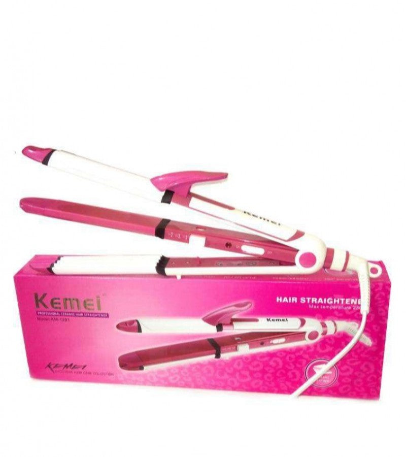 Kemei 3 in 1 Professional Ceramic Hair Straightener Curler Roller M Baba Boota