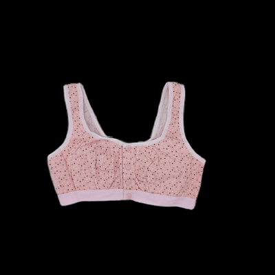 Front open Jercy Fabric Cotton Bra - Baby Pink