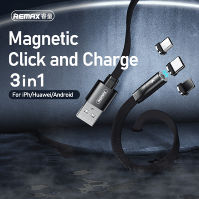 Remax RC-169th Flag Series 2.1A 3 in 1 Magnetic Charging Cable - Baba Boota