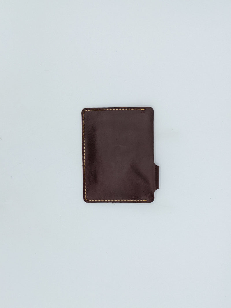 Baba Boota Mehroon Single Card Holder Leather Wallet