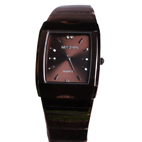 Scratch Less Brown Chain Crystal Touch Men Watch - Baba Boota