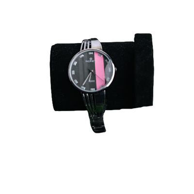 Silver Steel Type Style Pink Touch Line Women Watch - Baba Boota