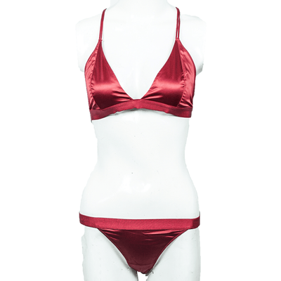 Bababoota Red / XL HQ Silky V Shape Bra Set with Panty