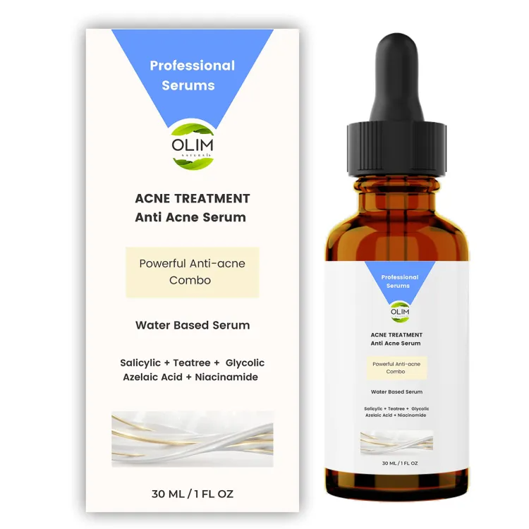 Olim Naturals - Acne Treatment Serum with Salicylic Acid, Niacinamide, Hyaluronic Acid, and Vitamin C for Acne-Prone Skin - 30 ML