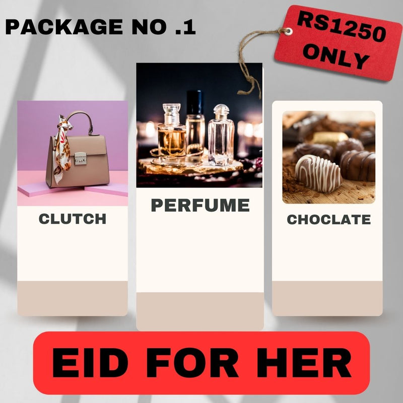 PACK OF(1 CLUTCH,1 LADIES BODY SPRAY,1 CHOCLATE)