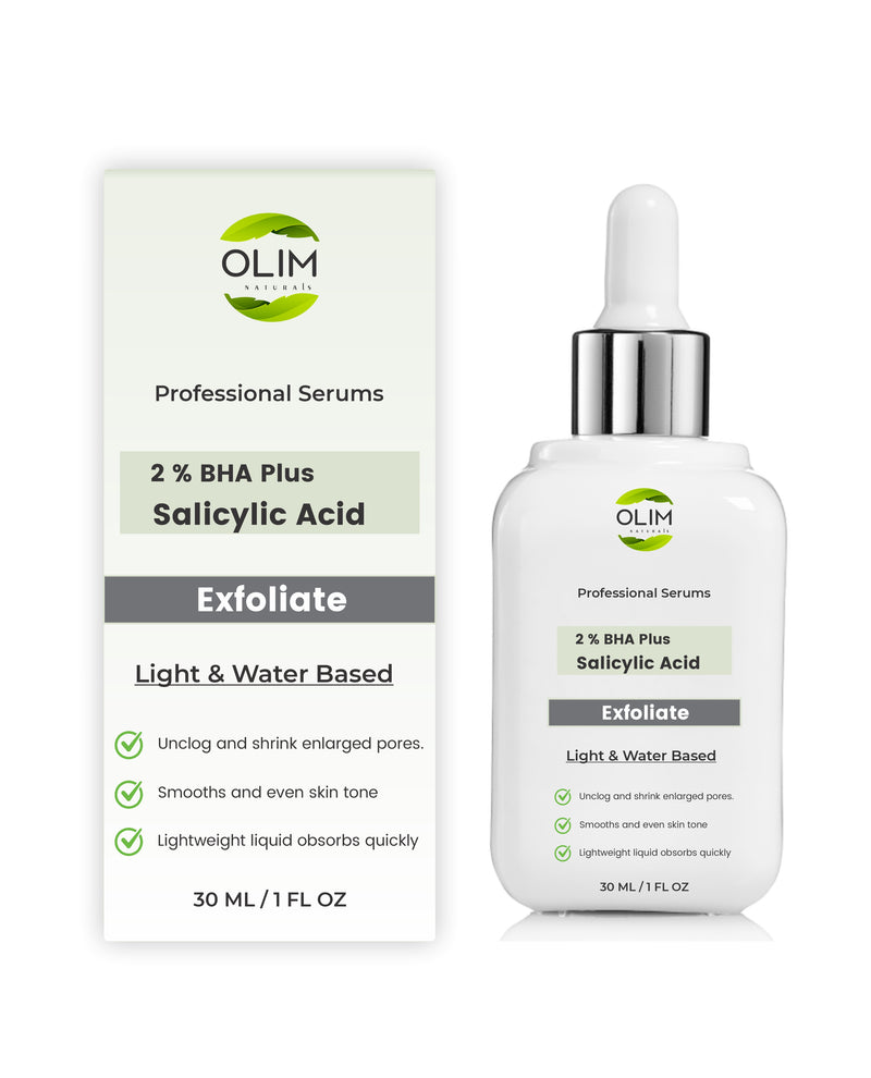 Olim Naturals - 2% BHA Liquid Salicylic Acid Exfoliant | Facial Exfoliator for Blackheads, Enlarged Pores, Wrinkles & Fine Lines