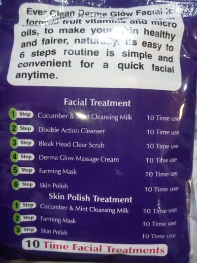Derma Glow Facial -Pack of 6- skin polish kit
