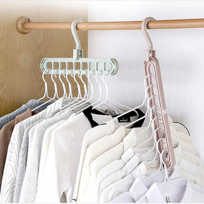 Magic Clothes Hanger Organizer, Magic Hangers Rotate Anti-Skid Folding Hanger Multifunction Space Saver Saving Hangers Sturdy Plastic Foldable Storage