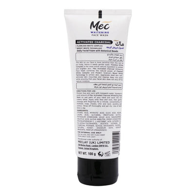 Mec Whitening Activated Charcoal Face Wash