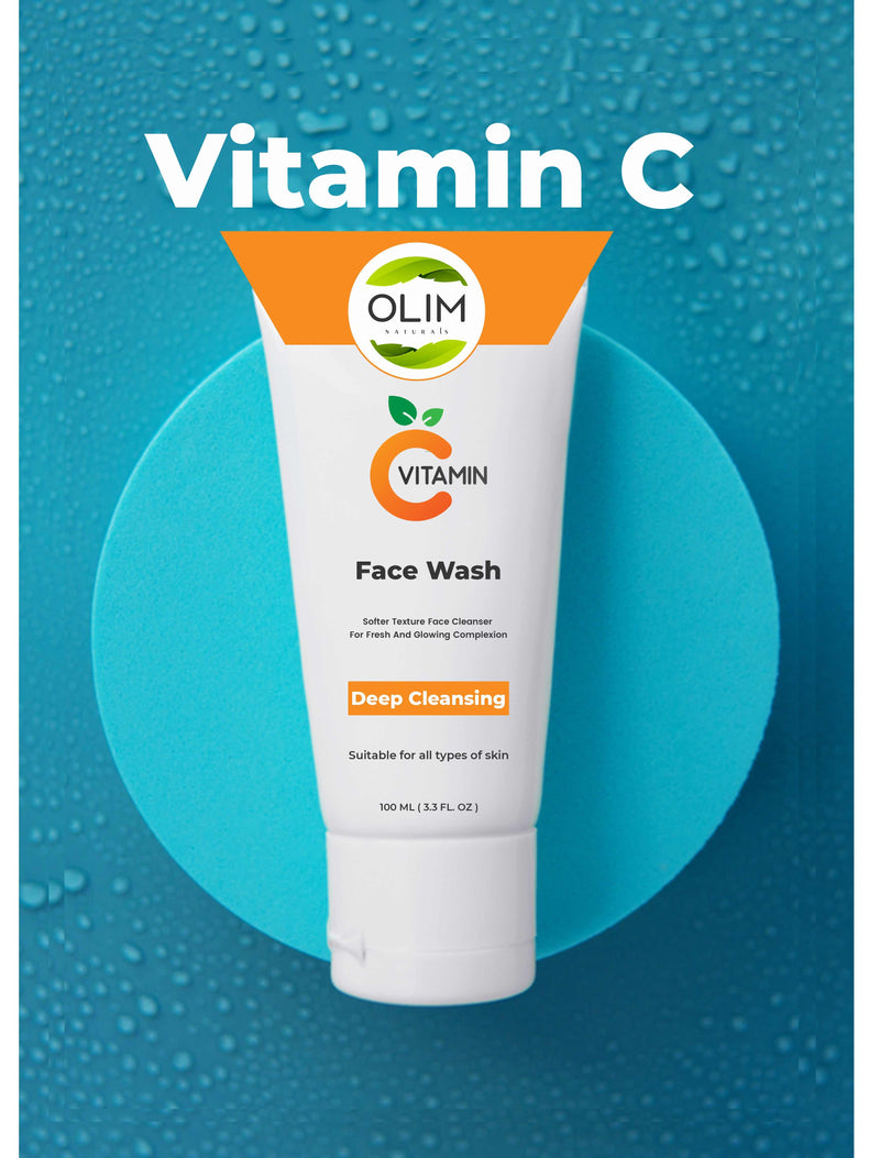 Olim Naturals - Vitamin C Face wash Foaming: Deep-Cleansing, Oil-Controlling, Purifying, Exfoliating Face Wash for Acne-Prone Skin 100 ML