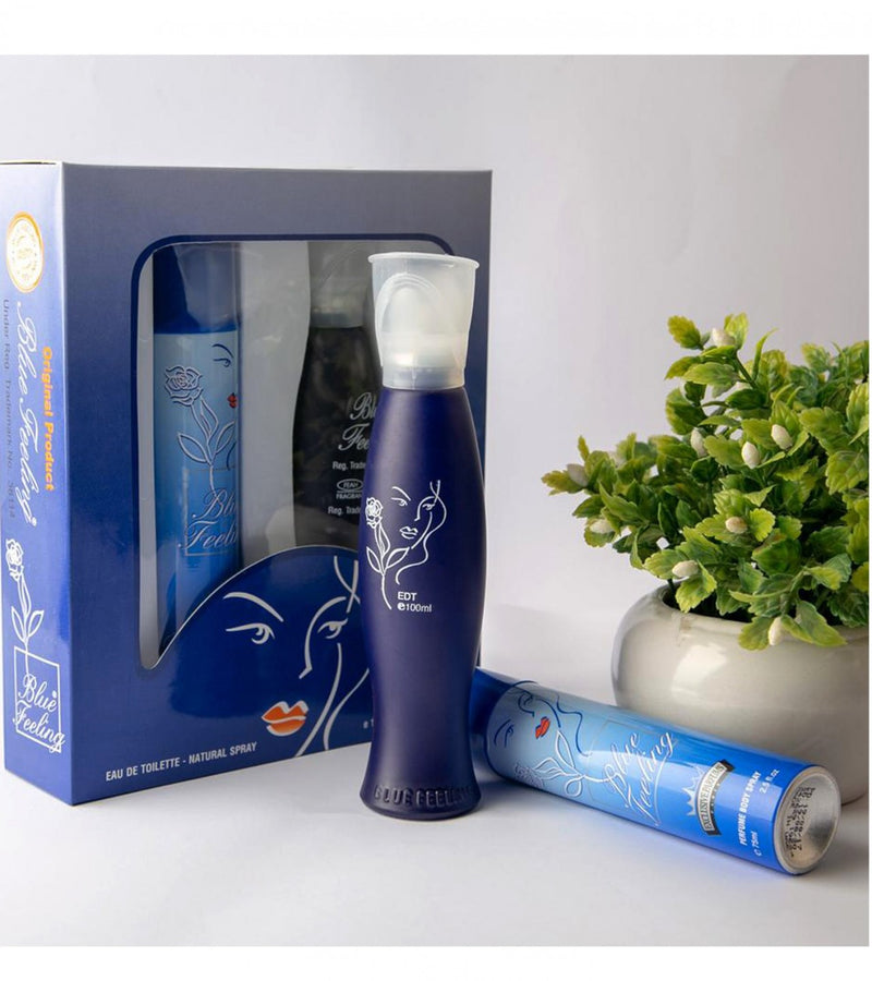 Blue Feeling Perfume Gift Set For Women ƒ?? 100 ml & 75 ml