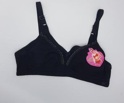 Black Color Shoi Double Layered Comfortable Chikan Cotton Bra Beige / Full  chicken premium bra for women girls