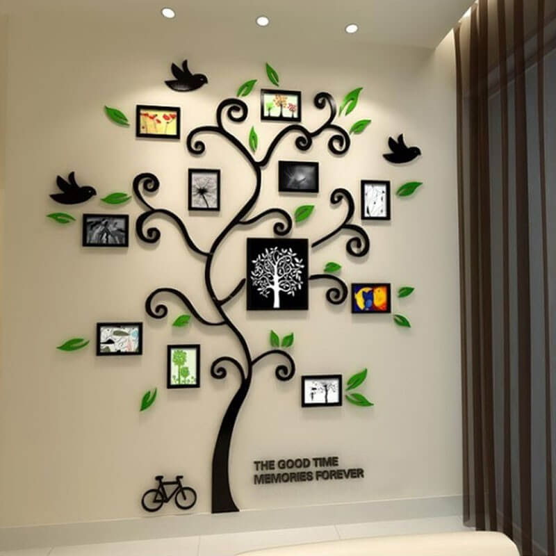 3D Creative Photo Frame Family Tree Wall Art In Acrylic Bababoota.com