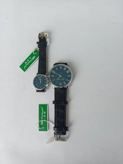 Pack of 2 - Leather Strap Watch for Unisex