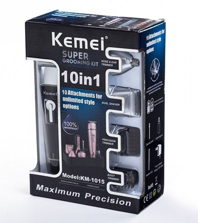 Kemei Professional Super Grooming Kit 10 In 1 Model: Km 1015
