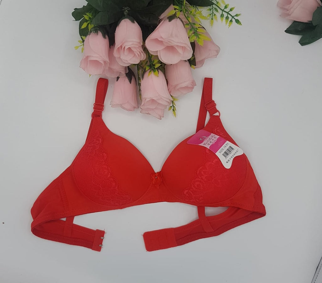 Front Design Padded Bra - Red, Sale Price in Pakistan