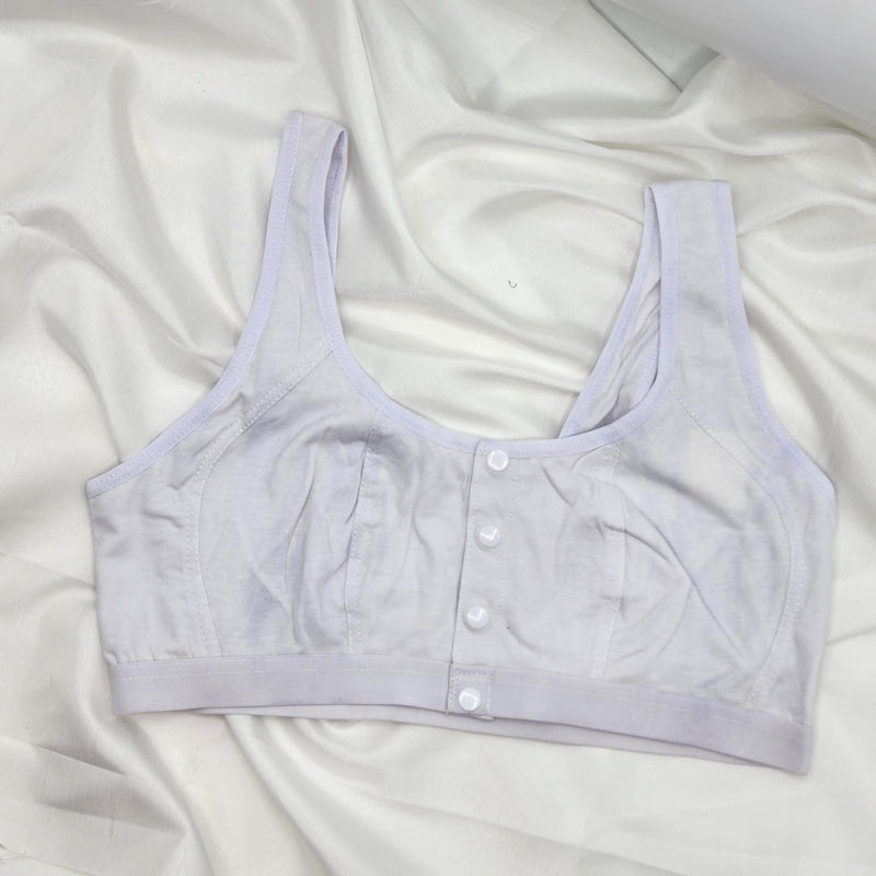 Front Open Button Cotton Bra - White | Sale Price in Pakistan | Bababoota.com