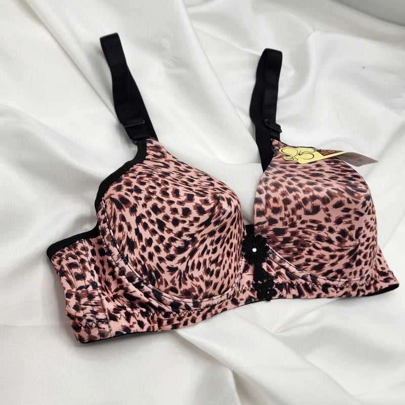New Elegent Leopards Design Sexy Leopard Push Up Bras For Women Fashion - Pink | Sale Price in Pakistan | Bababoota.com
