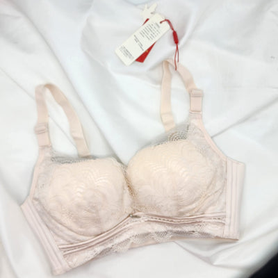 Skin Color Embroidered Silk Padded Bra- Peach | Sale Price in Pakistan | Bababoota.com