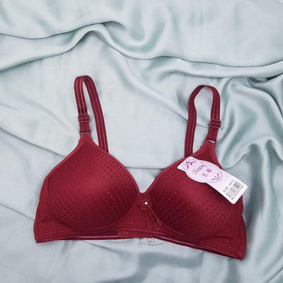 Dotted Single Padded Bra- Maroon | Sale Price in Pakistan | Bababoota.com