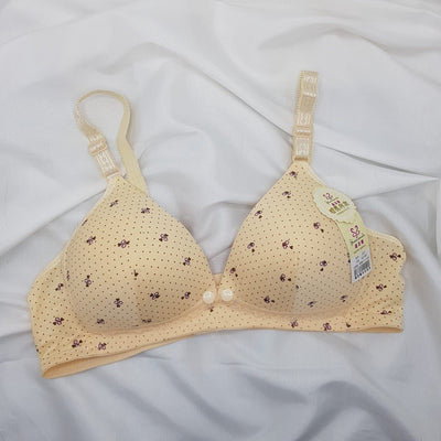 New Soft Padded Bra with Front openning buttons - Yellow | Sale Price in Pakistan | Bababoota.com