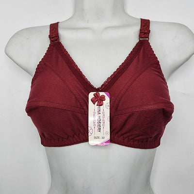 Soft Cotton Jersy Red Bra - Maroon | Sale Price in Pakistan | Bababoota.com