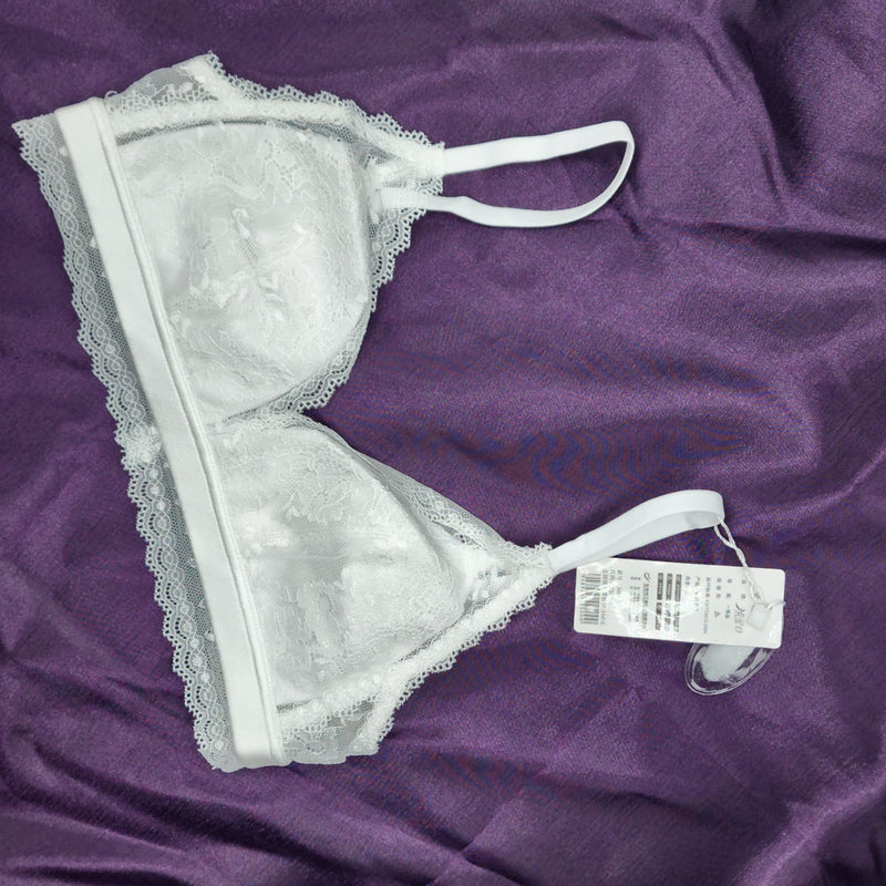 Non Padded Net Black Bra Non Padded Wire Bra For Girls-White | Sale Price in Pakistan | Bababoota.com