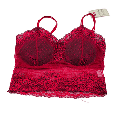 Chicken Embroidery Padded Bra-Maroon