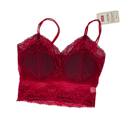 Chicken Embroidery Padded Bra-Maroon
