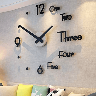 3D Wall Clock Design Stickers Living Room Accessories DIY Decorative Home Clock On Wall Decor