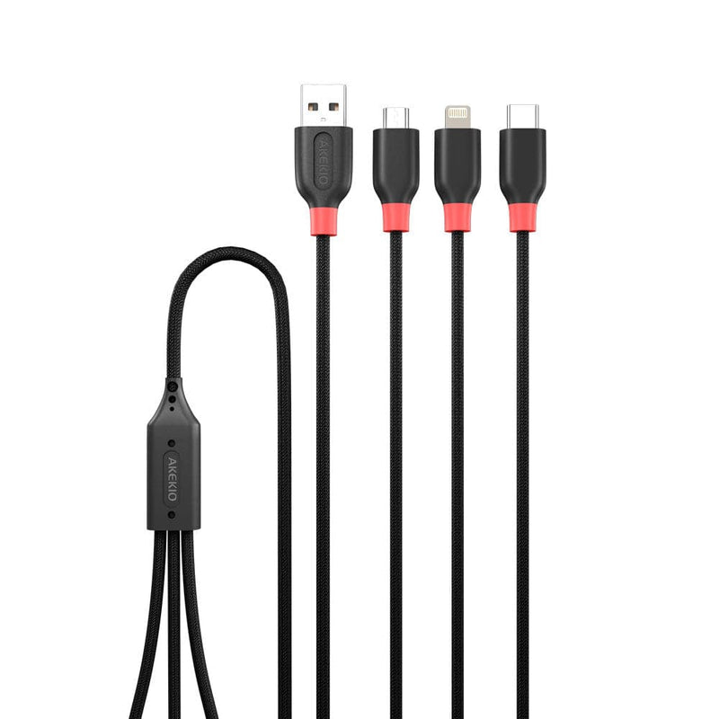Baba Boota AKEKIO UC03 3 in 1 Data Cable with quick USB charging support ƒ?? Black