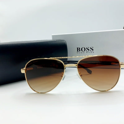 Baba Boota Bo-ss First Copy Brown Golden Men Sunglasses