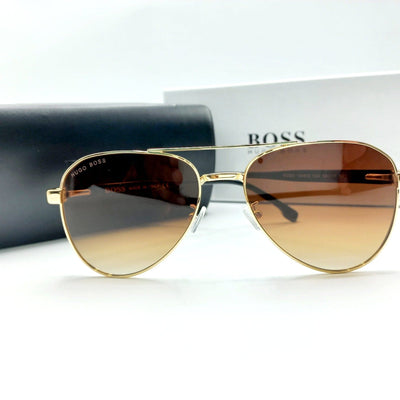 Baba Boota Bo-ss First Copy Brown Golden Men Sunglasses