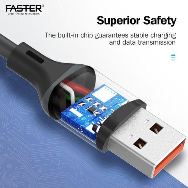 Baba Boota FASTER SL5 Fast Charging 3A Cable with LED Indicator Light