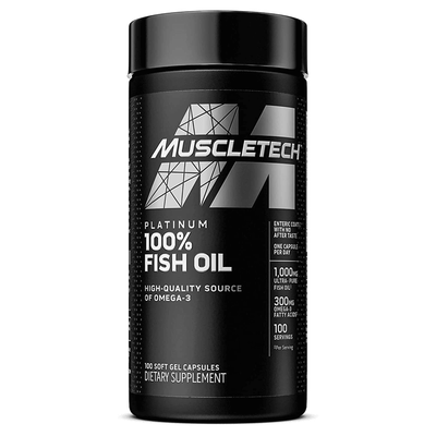 Baba Boota Fitness Toys MuscleTech Platinum 100% Fish Oil, 100 Ct