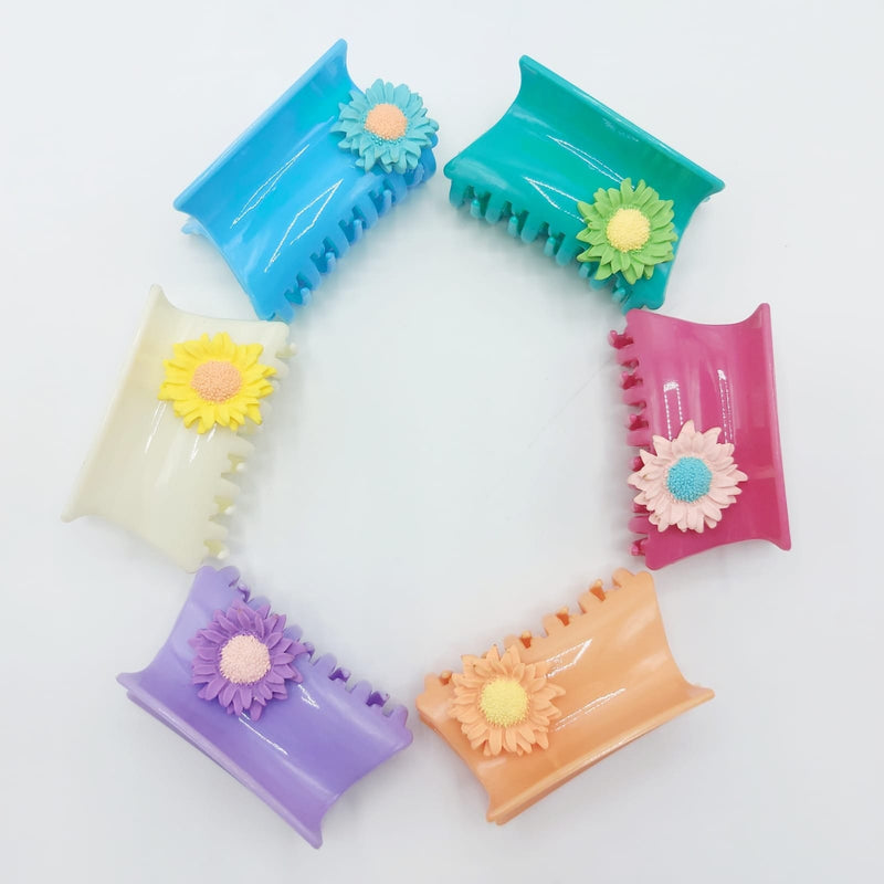 Baba Boota Hair Claws & Clips Plastic Hair Clips With Flower Design