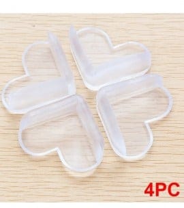 Baba Boota Home Decor 4 Pcs Child Baby Safety Silicone Heart Shape Protector Table Corner Edge Protection Cover