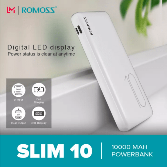 Romoss Slim 10 Power Bank 10000mah - Baba Boota