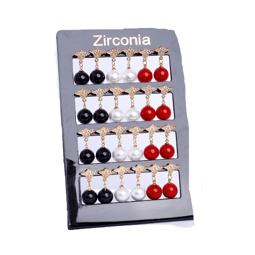 Pack of 3 Zirconia Ear Rings - Baba Boota