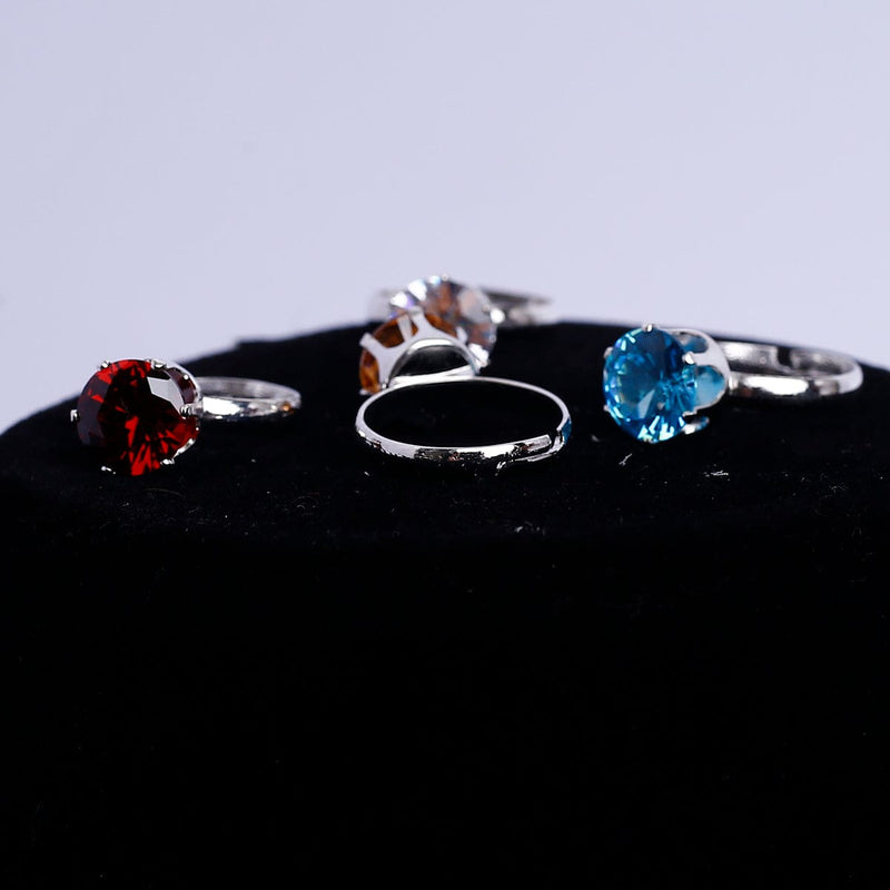 Pack of 6 Multi Stone Ring - Baba Boota