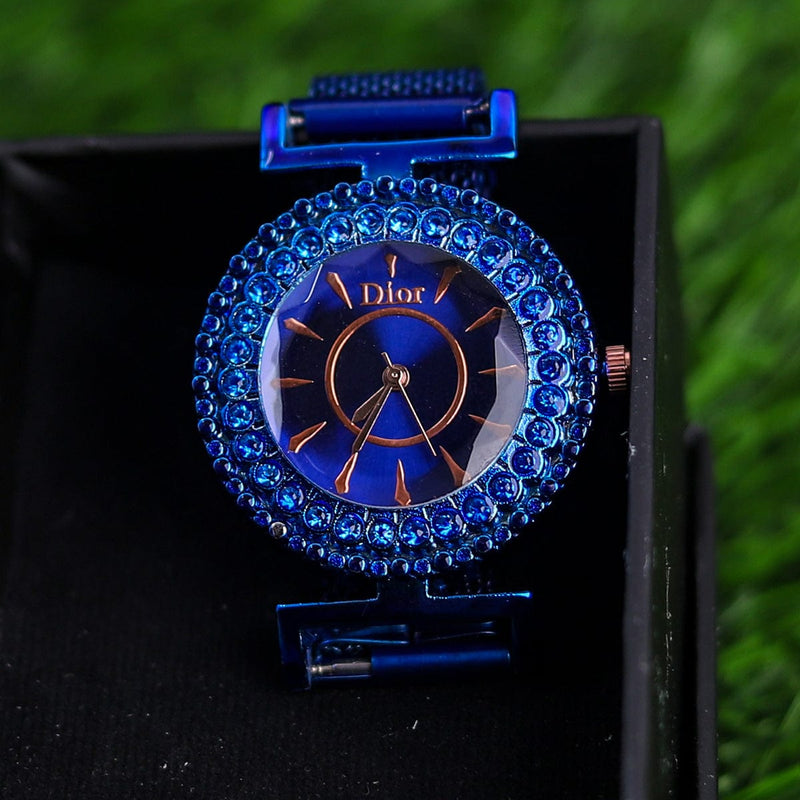 Blue Touch In Style Magnetic Chain Women Watch - Baba Boota