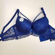HQ Fancy Crossover Padded Blue Bra 9058-Blue | Sale Price in Pakistan | Bababoota.com