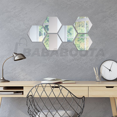 6 x Acrylic Hexagon wall decor Mirror