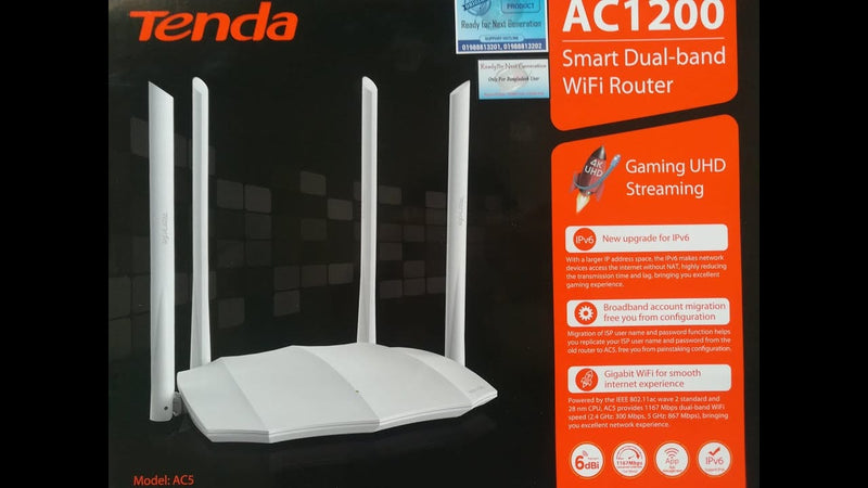Tenda AC5 AC1200 Smart Dual Band Wi-Fi Router - Baba Boota