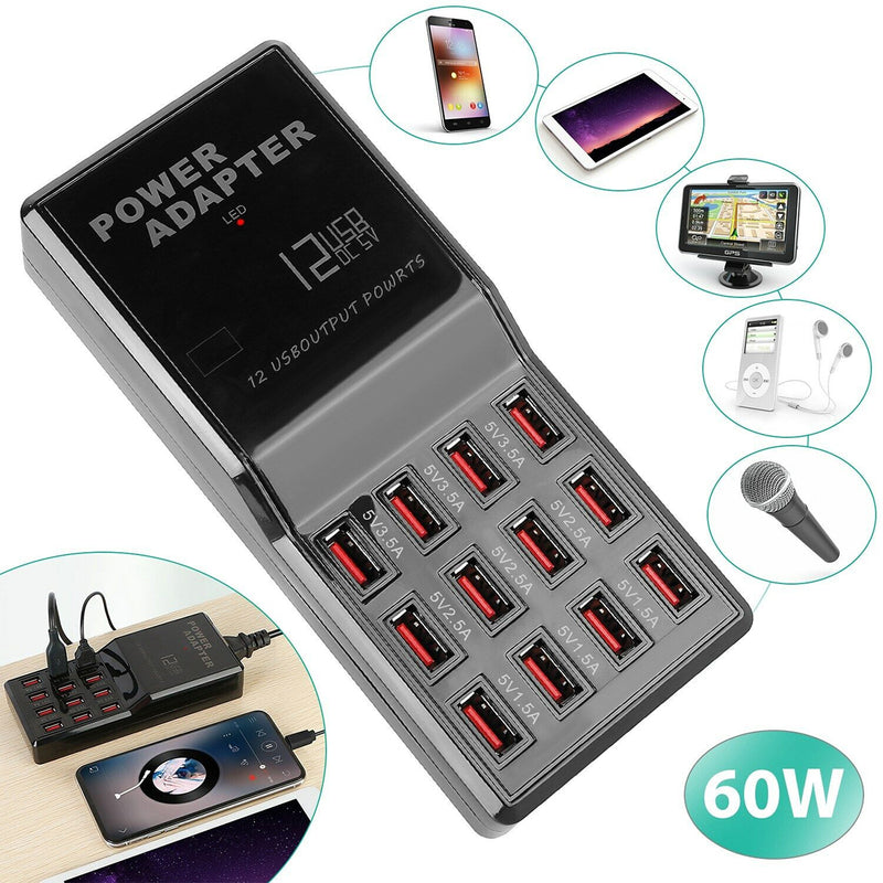 USB FAST CHARGER 12 PORT 12AMP W858