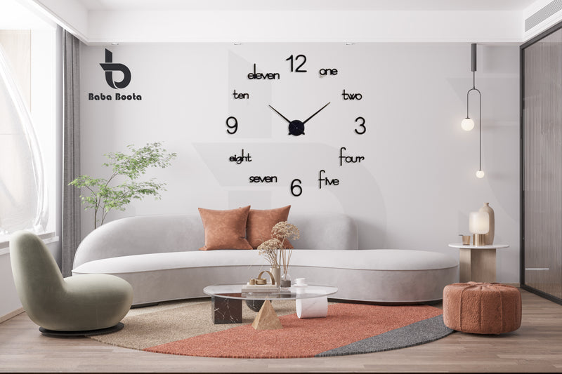 Wooden DIY Modern Clock 3D Stylish Clock Bababoota.com